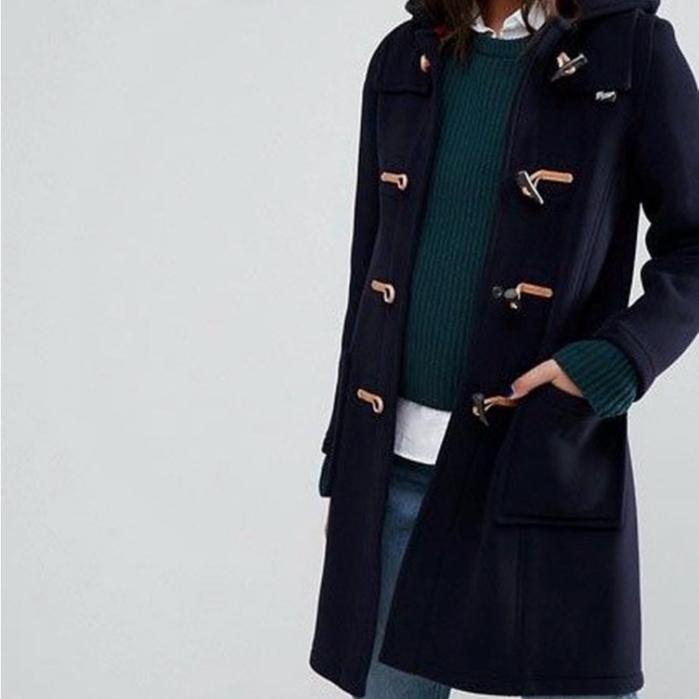 Vintage J.Crew Navy Wool Toggle Hooded Peacoat Size 2
